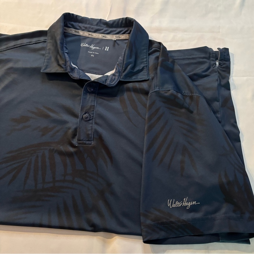 Walter Hagen Blue Polo Shirt Performance Fabric